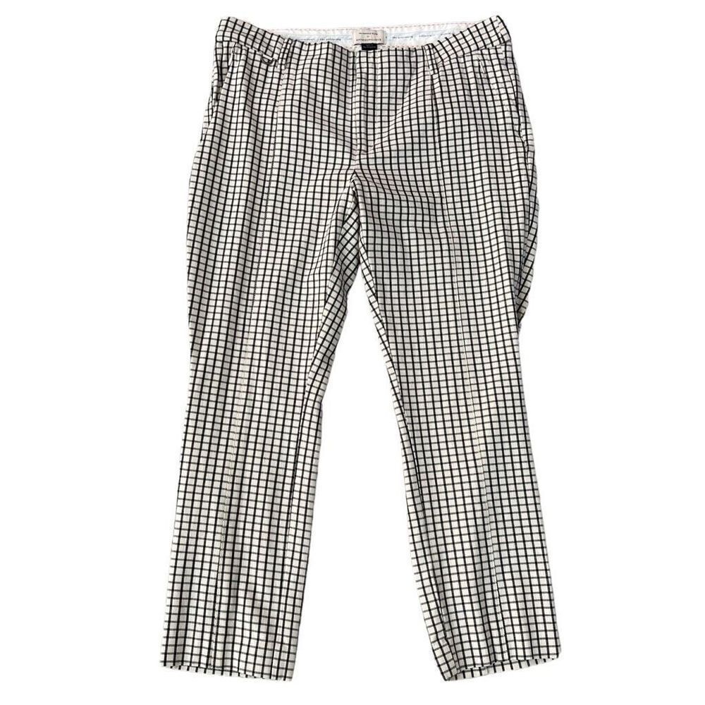 Anthropologie essential slim ankle checkered pants stretch size 10